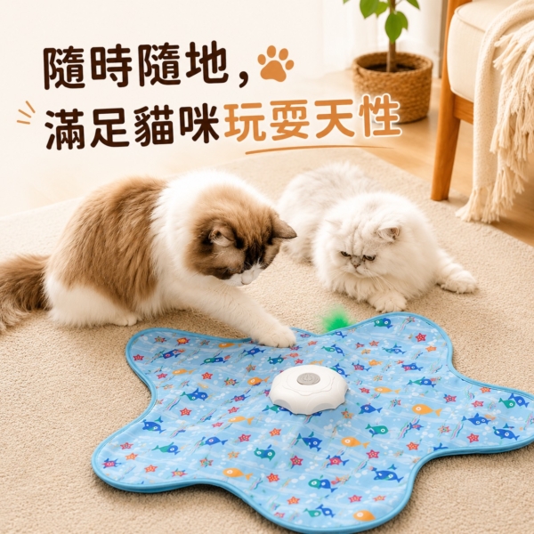 自動躲藏逗貓遊戲墊
